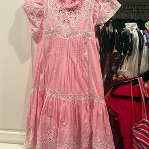 Elegant Pink Lace Women's Casual Dress